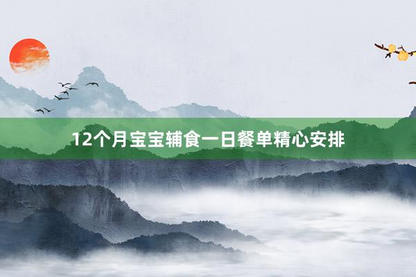 12个月宝宝辅食一日餐单精心安排